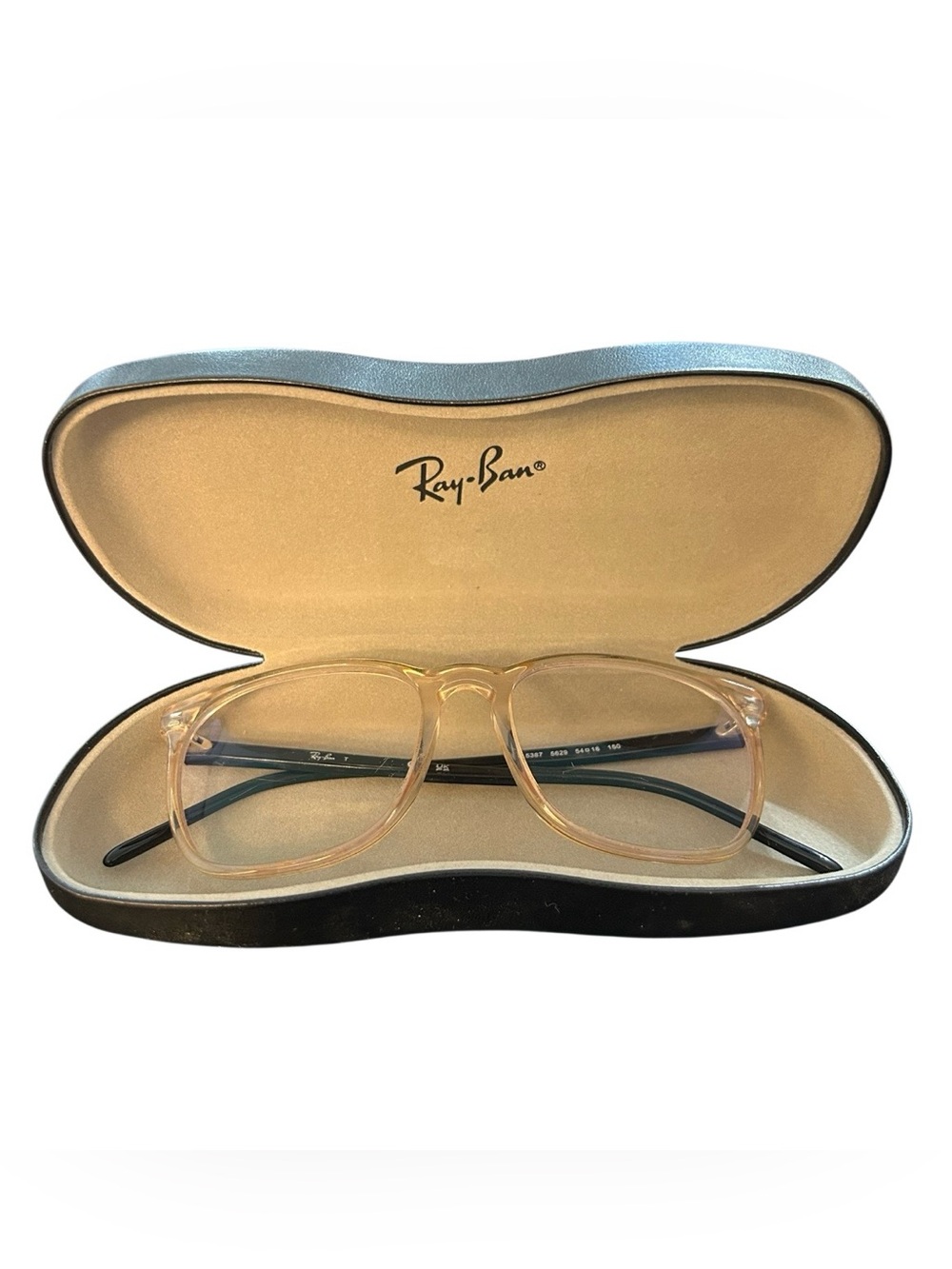 Ray-Ban RB5387 5629 Crystal Clear
Black Square Eyeglasses 54-18-150 w/Case READ